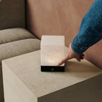 Lampe à Poser HÉVÉA Bois Noir Sans Fil Rechargeable Ø12×15 cm