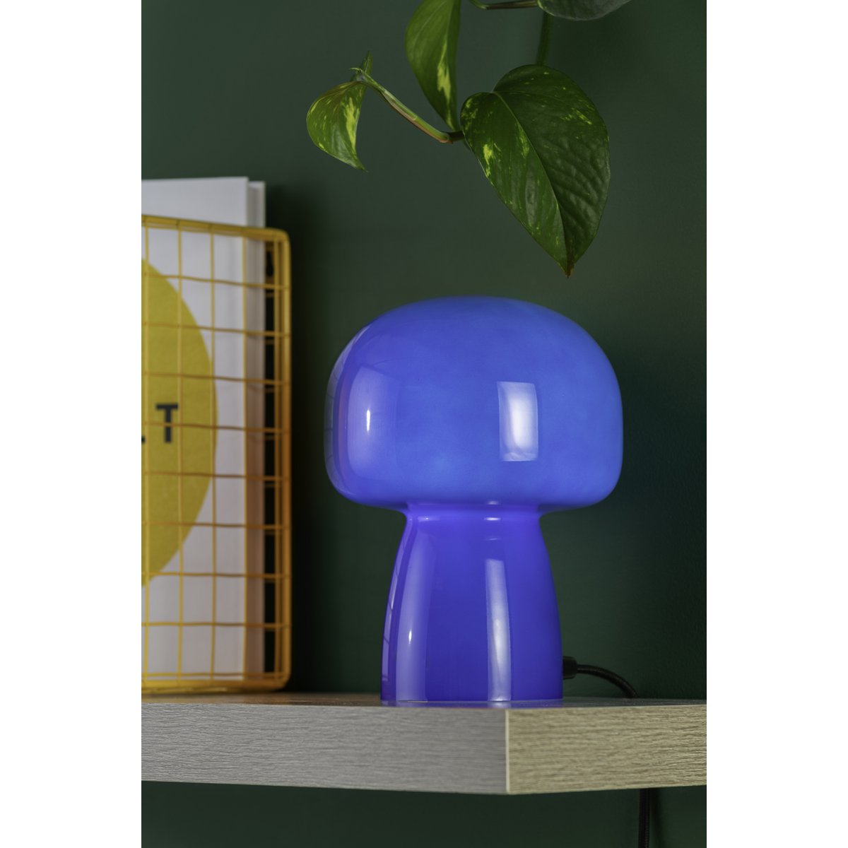 Lampe de Table en Verre Bleu Compact Fervor