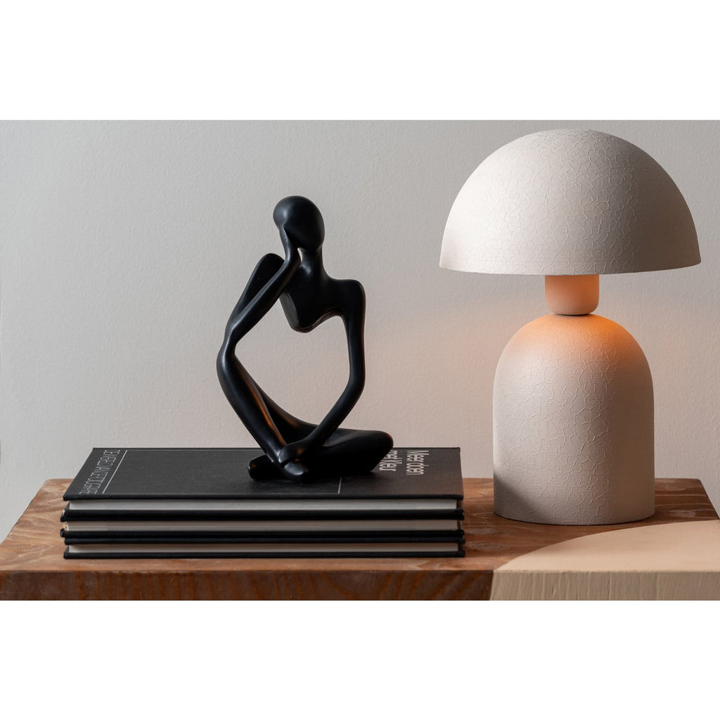 Lampe de Table Champignon Fer Texturé Beige BOAZ Petit Modèle Ø21 cm