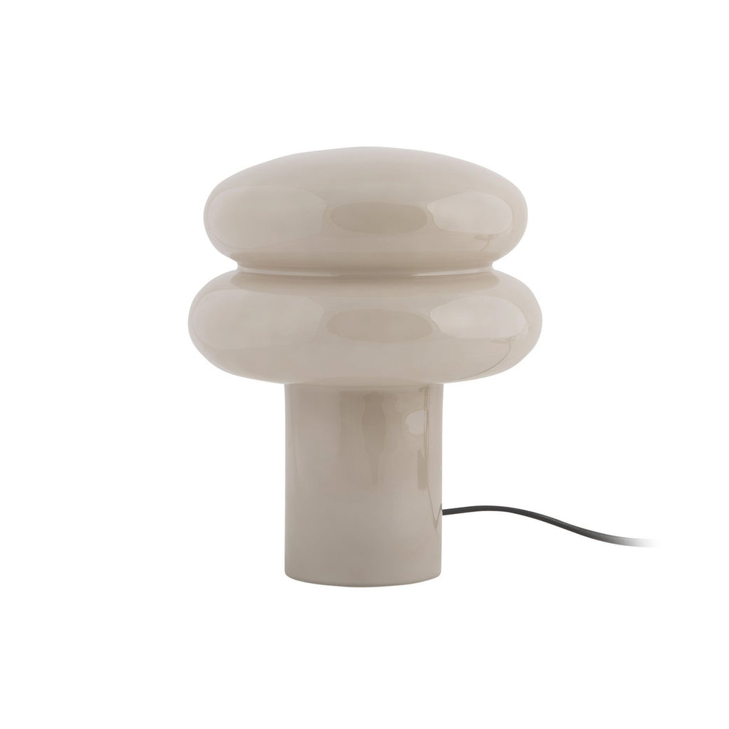 Lampe à Poser HALO Double Anneau Verre Gris Ø20×24 cm