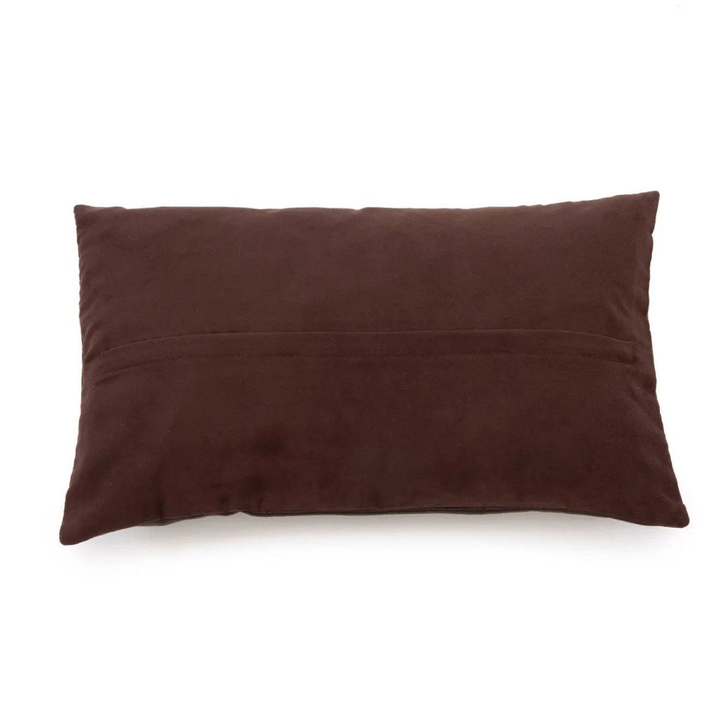 Housse de Coussin ÉBÈNE Cuir Chocolat 30×50 cm