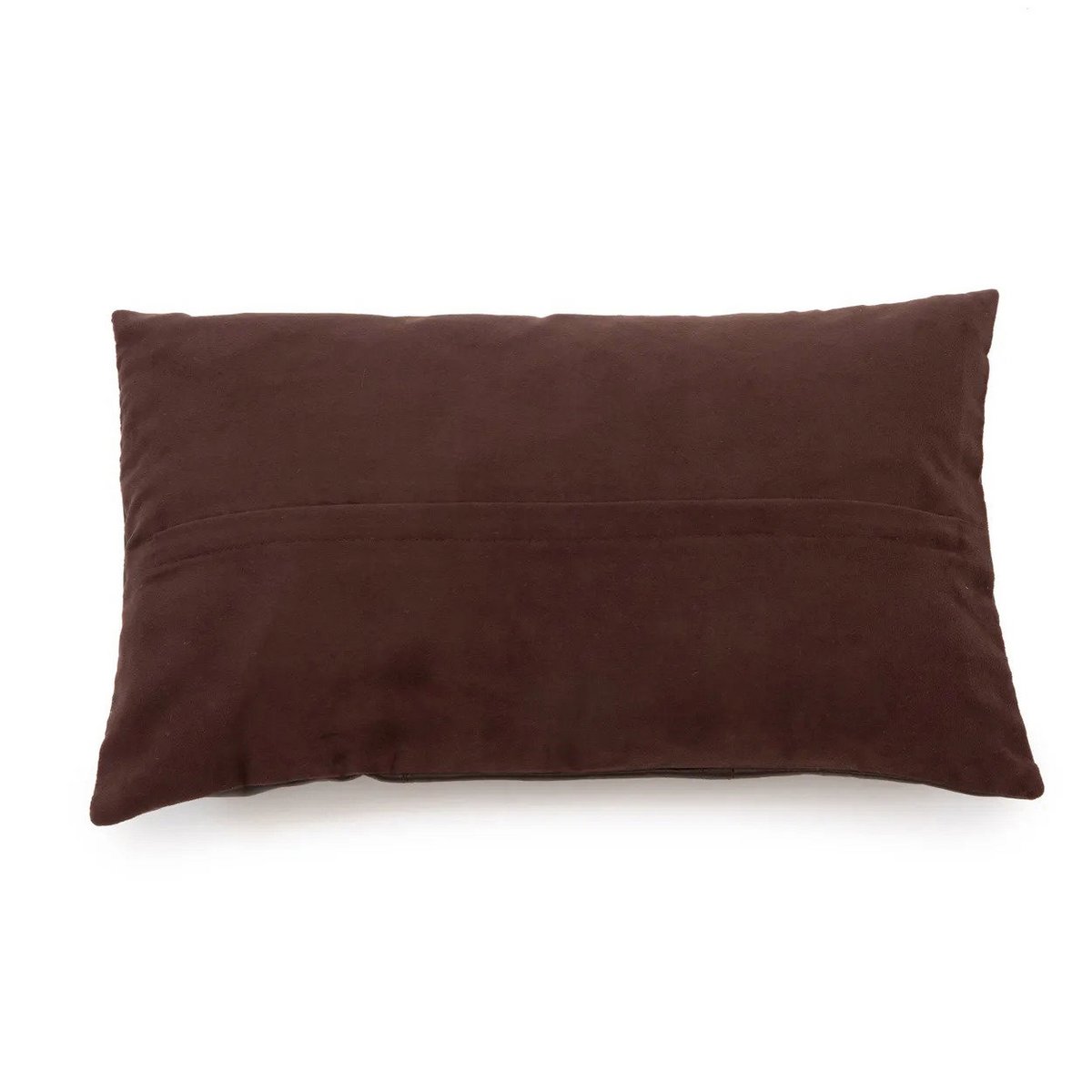 Housse de Coussin ÉBÈNE Cuir Chocolat 30×50 cm