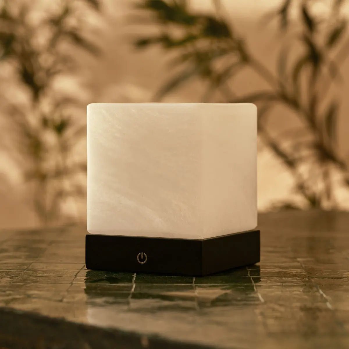 Lampe à Poser HÉVÉA Bois Noir Sans Fil Rechargeable Ø12×15 cm