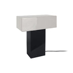 Lampe à Poser GRATO RECTO Fer Noir Brillant 32×32×35 cm