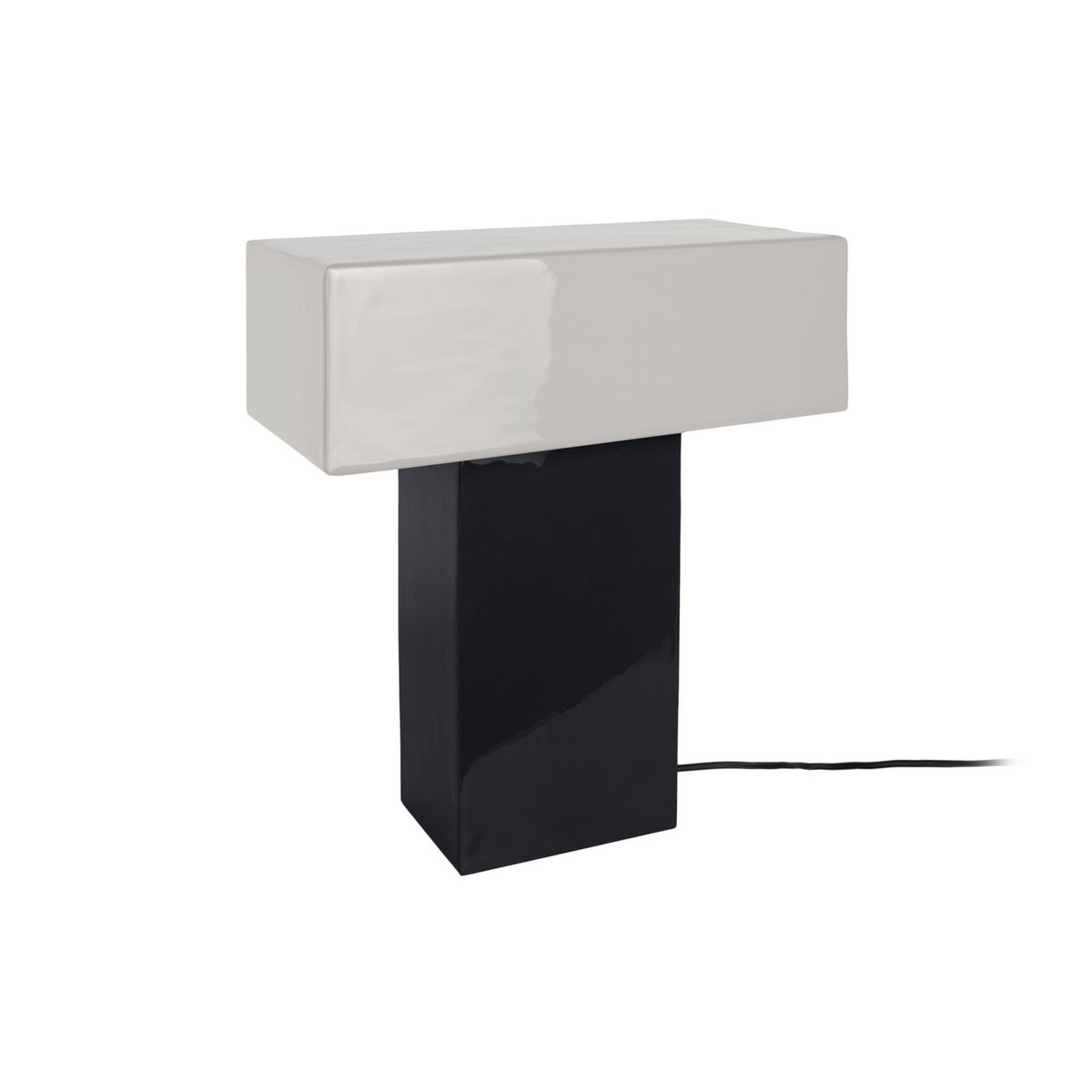Lampe à Poser GRATO RECTO Fer Noir Brillant 32×32×35 cm