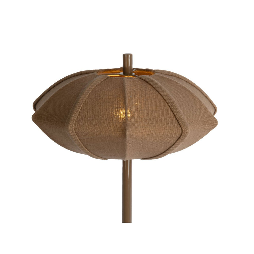 Lampe de Table Paris Disque Coton Taupe Ø34×49 cm