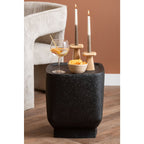 Table d'Appoint BOAZ CUADRO Fer Texturé Noir 37×37×40 cm