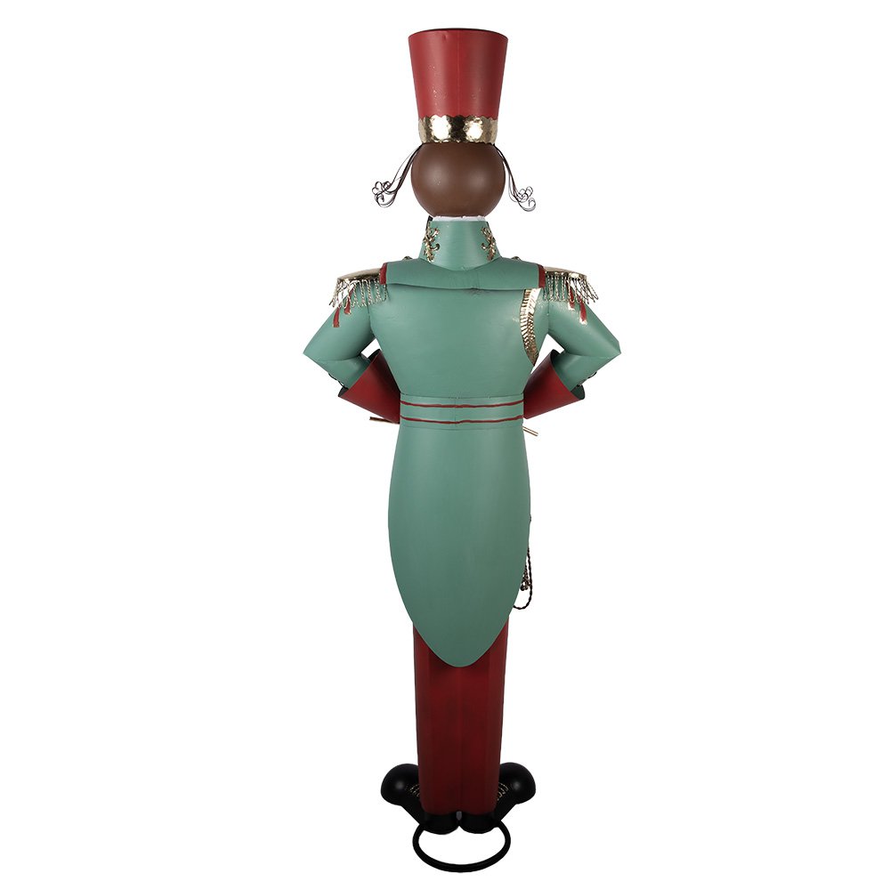 Sculpture Casse-Noisette Géant Noël Métal Rouge 75×50×186 cm