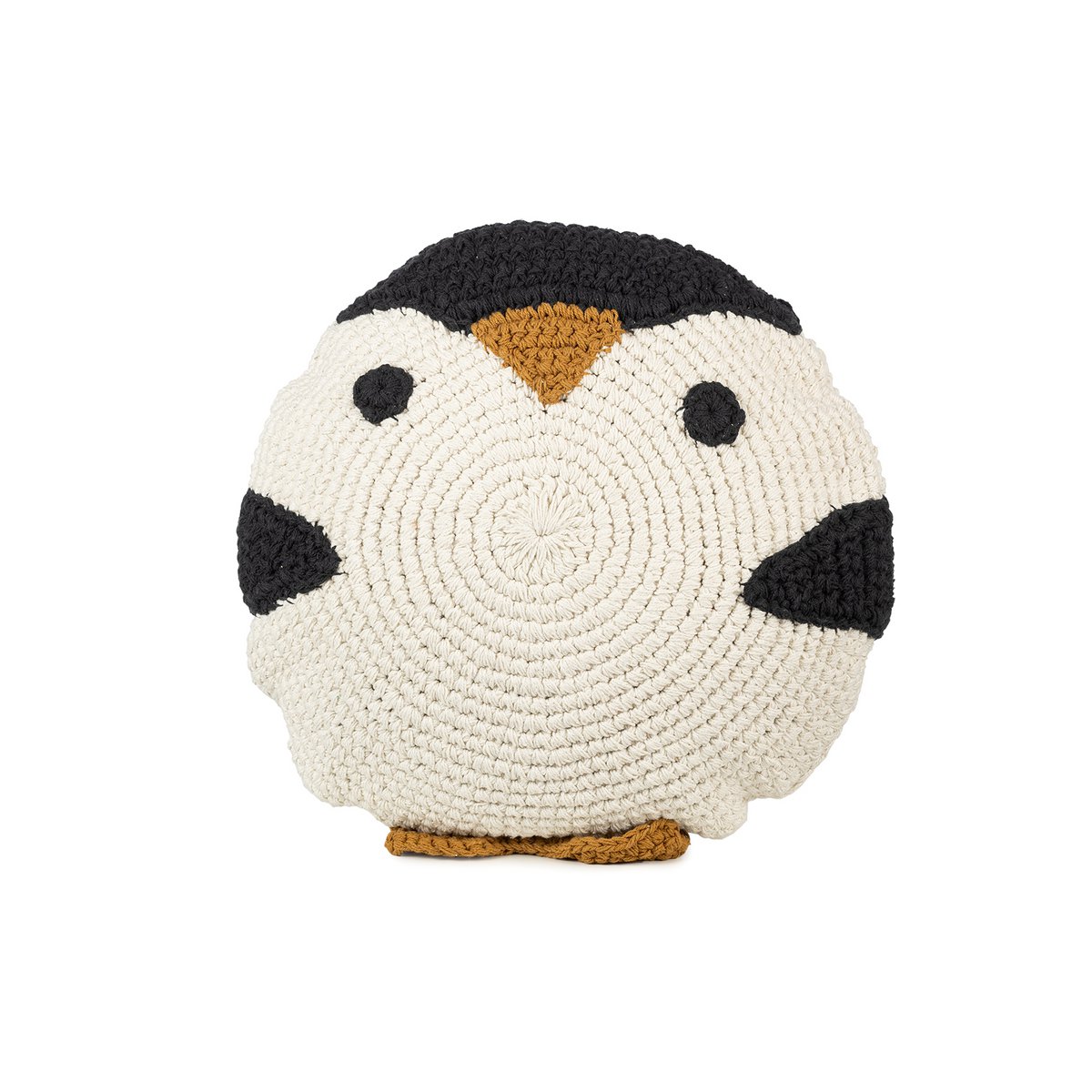 Coussin Pingouin au Crochet Rond Ø50 cm – Pim