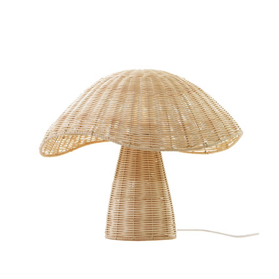 Lampe de Table Champignon en Rotin Naturel – Boletus