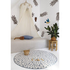 Tapis Rond Velours Motif Dalmatien Silver Blue Ø120 cm – Maldä