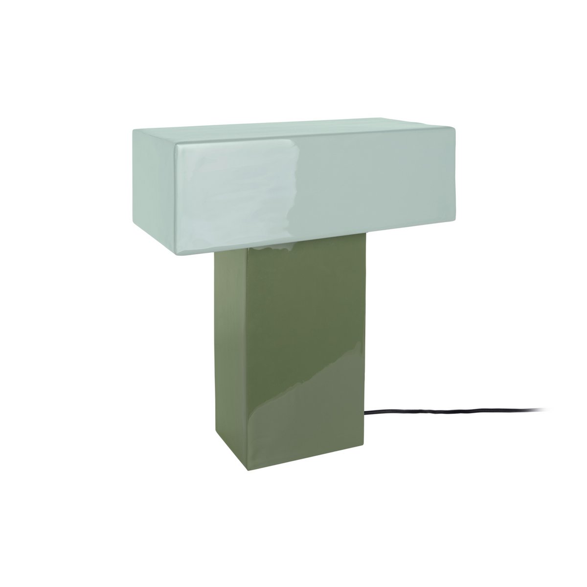 Lampe à Poser GRATO RECTO Fer Vert Brillant 32×32×35 cm