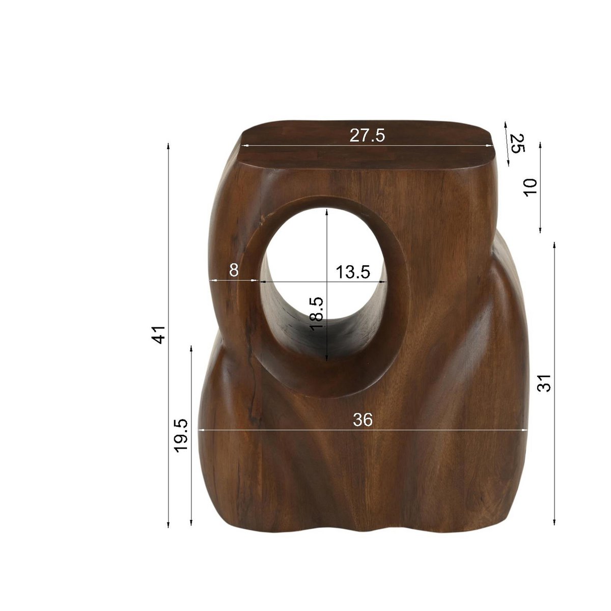 Vue d'ensemble du meuble design aux lignes douces et fluides.