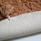 Tapis Rond Coton Motif Oiseau à Pompons Toast Ø110 cm – BohoBird