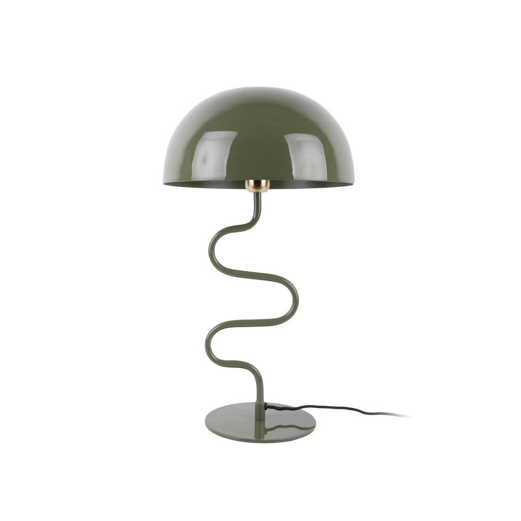 Lampe à Poser LOLA Pied Torsadé Fer Émaillé Vert Jungle Ø31×54 cm