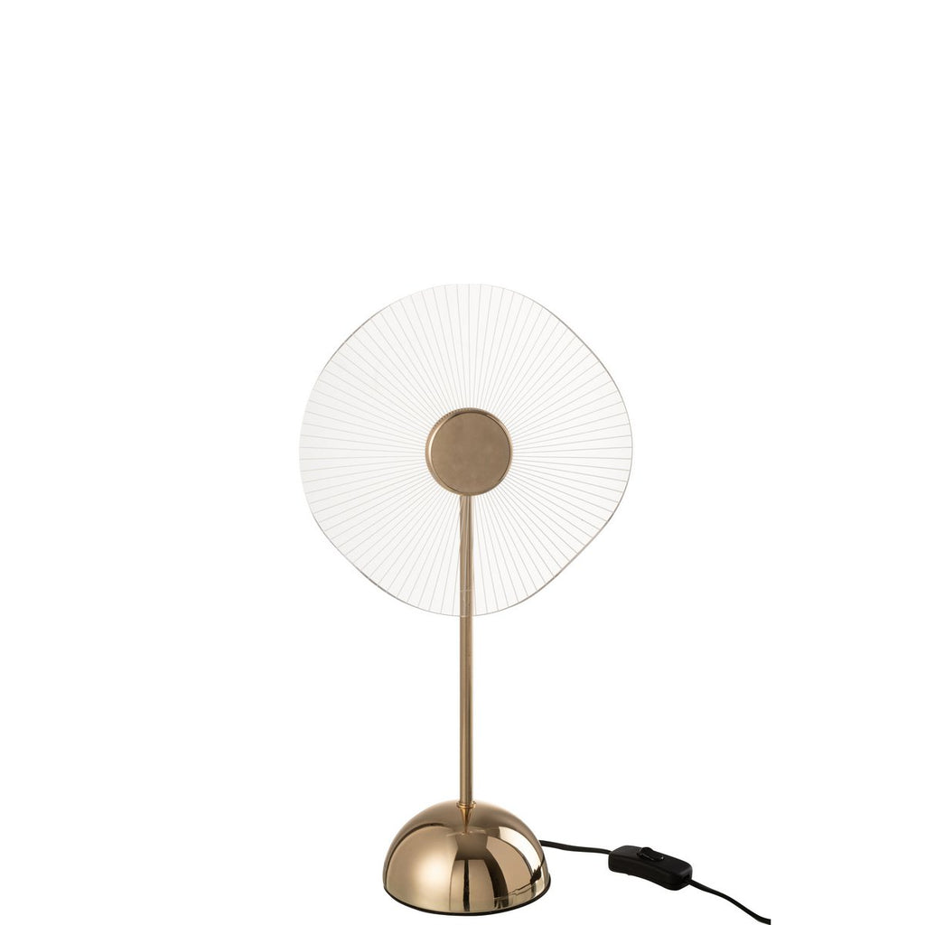 Lampe de Table LED Motif Fleur Dorée Petit Modèle Ø23,5 cm