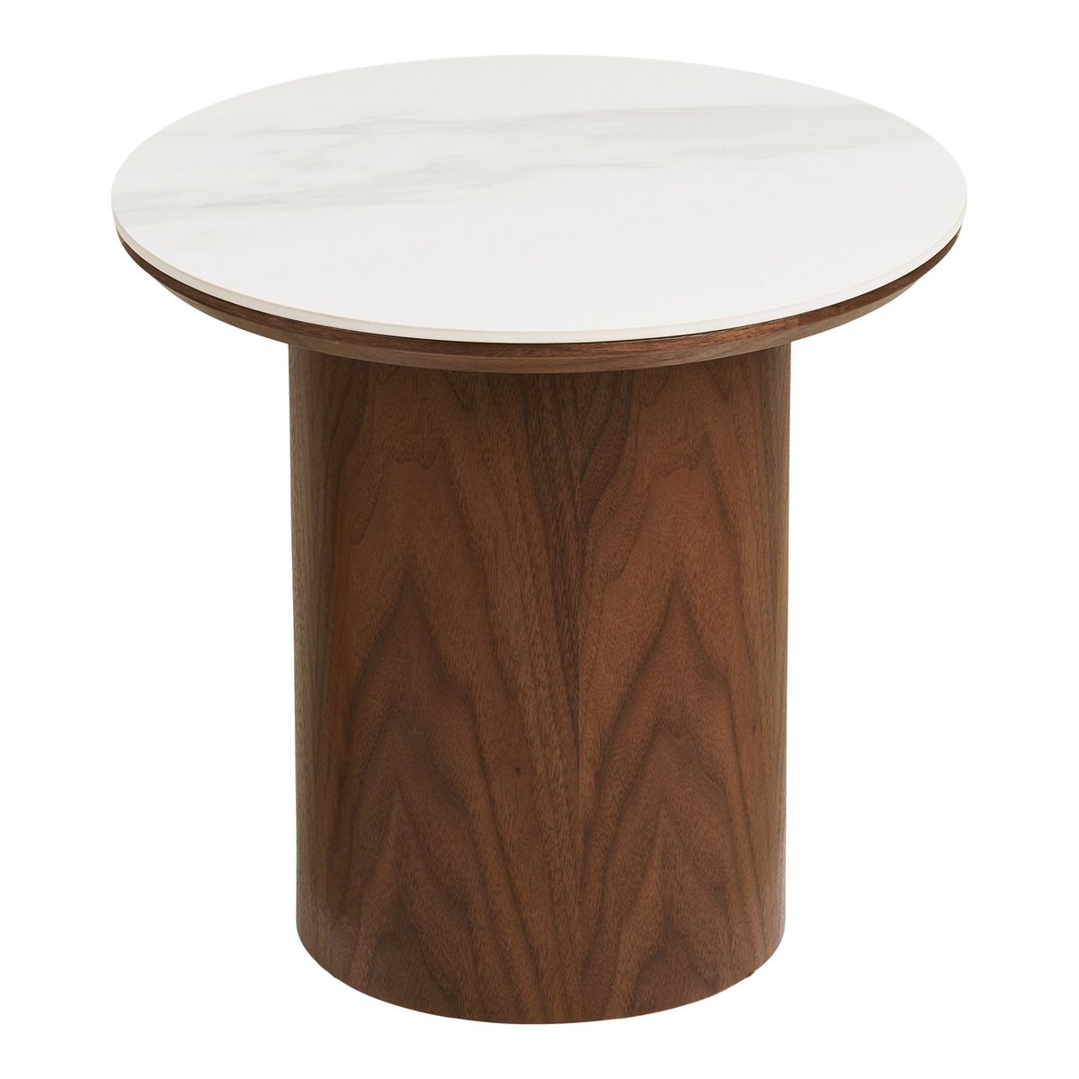 Table d'Appoint NOLI Céramique Blanc Pied Frêne Ø40×38 cm