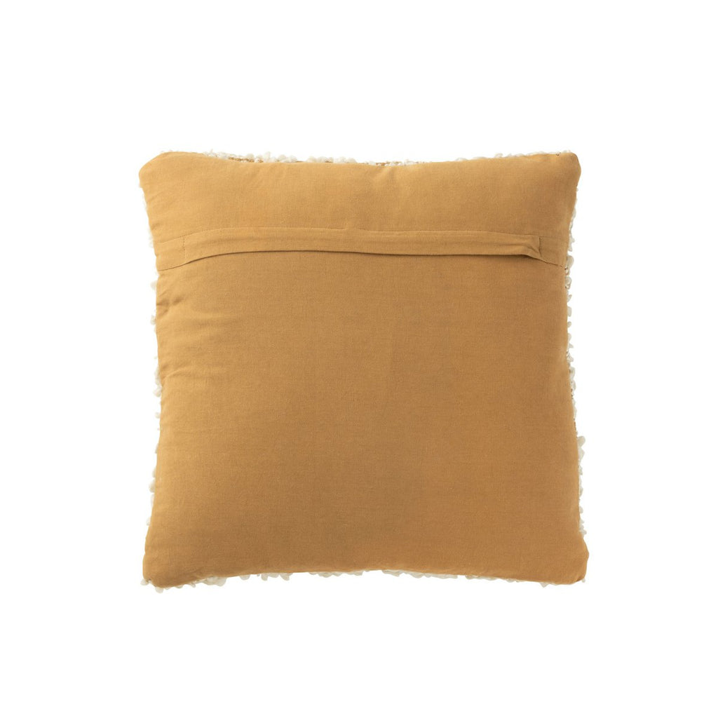Coussin LATTE Bouclé Coton Camel Crème 45×45 cm
