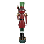 Sculpture Casse-Noisette Géant Noël Métal Rouge Vert 60×41×207 cm
