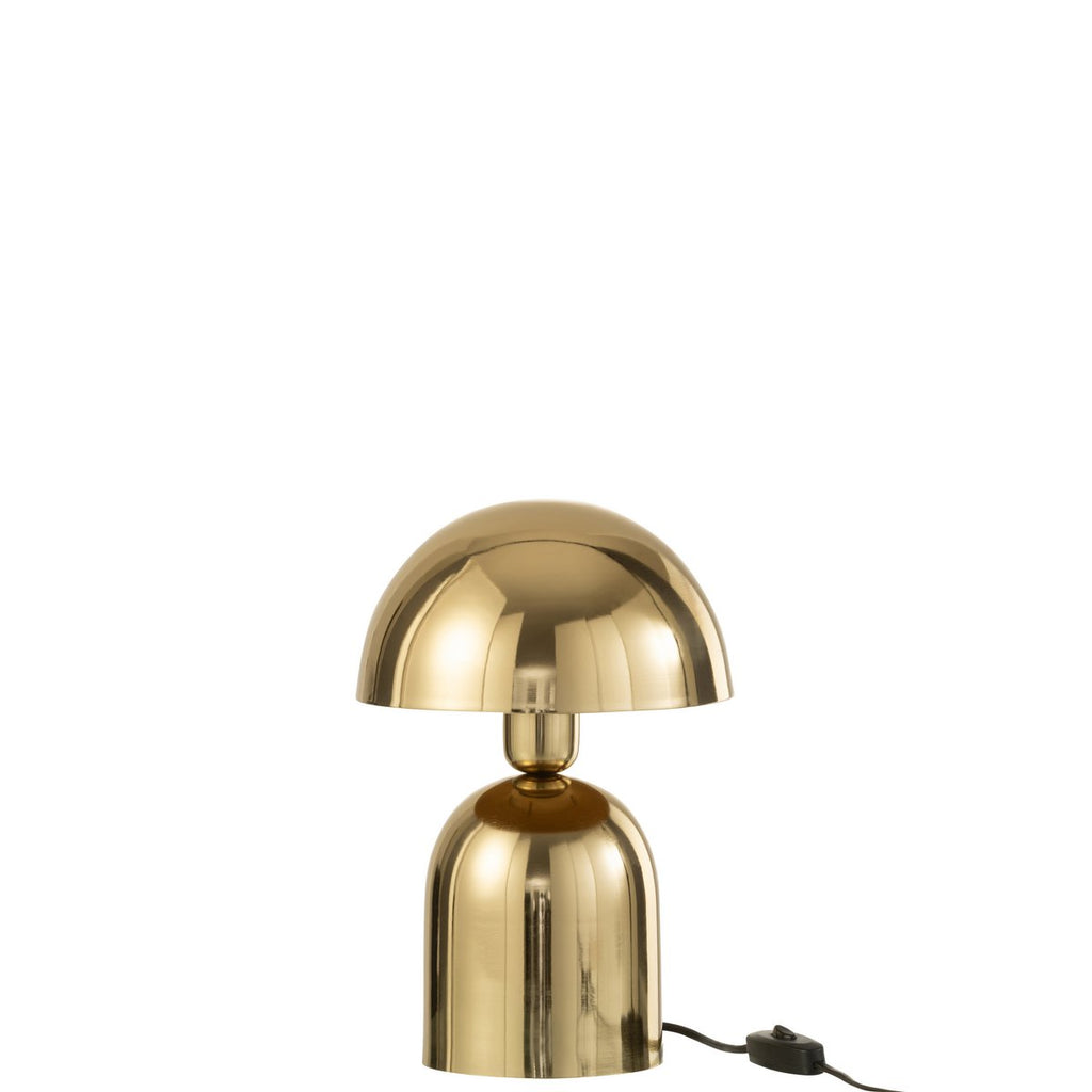 Lampe de Table Champignon Métal Or Brillant Ø20 cm