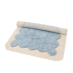 Tapis Coton Design Festonné Bleu Nuage 100×150 cm – Alfonsina