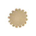 Coussin au Crochet Beige à Pompons – Lyna