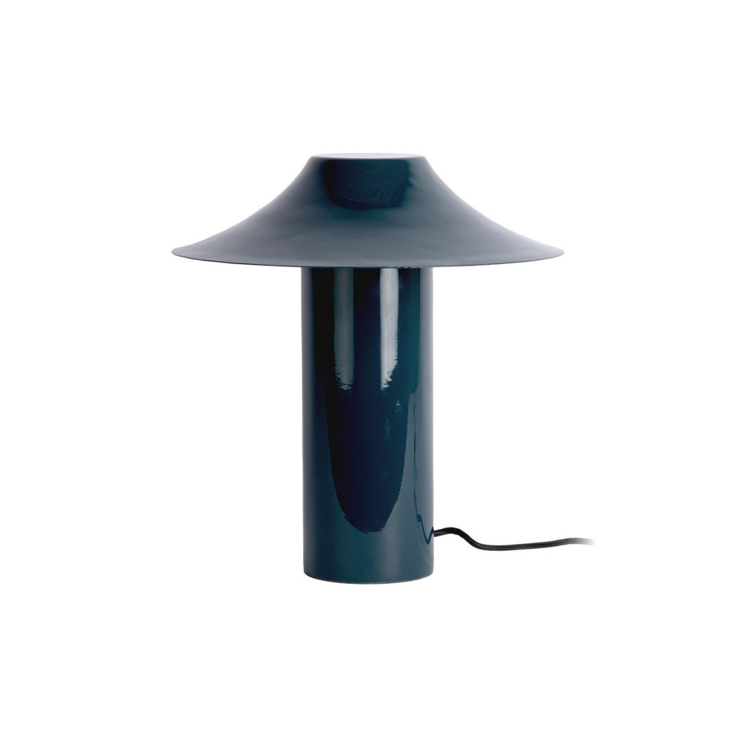 Lampe de Table CATANIA Trapèze en Fer Bleu Foncé – Ø30 × H32 cm
