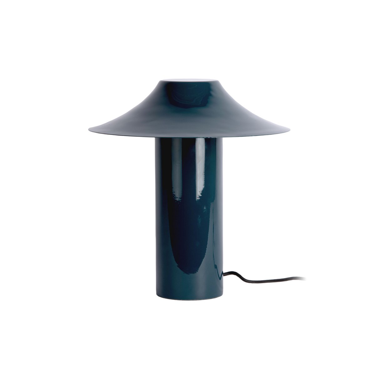Lampe de Table CATANIA Trapèze en Fer Bleu Foncé – Ø30 × H32 cm