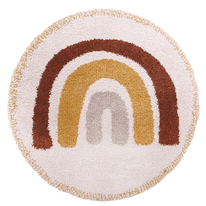 Tapis Rond Motif Arc-en-Ciel Ø120 cm – Bohemian Rainbow