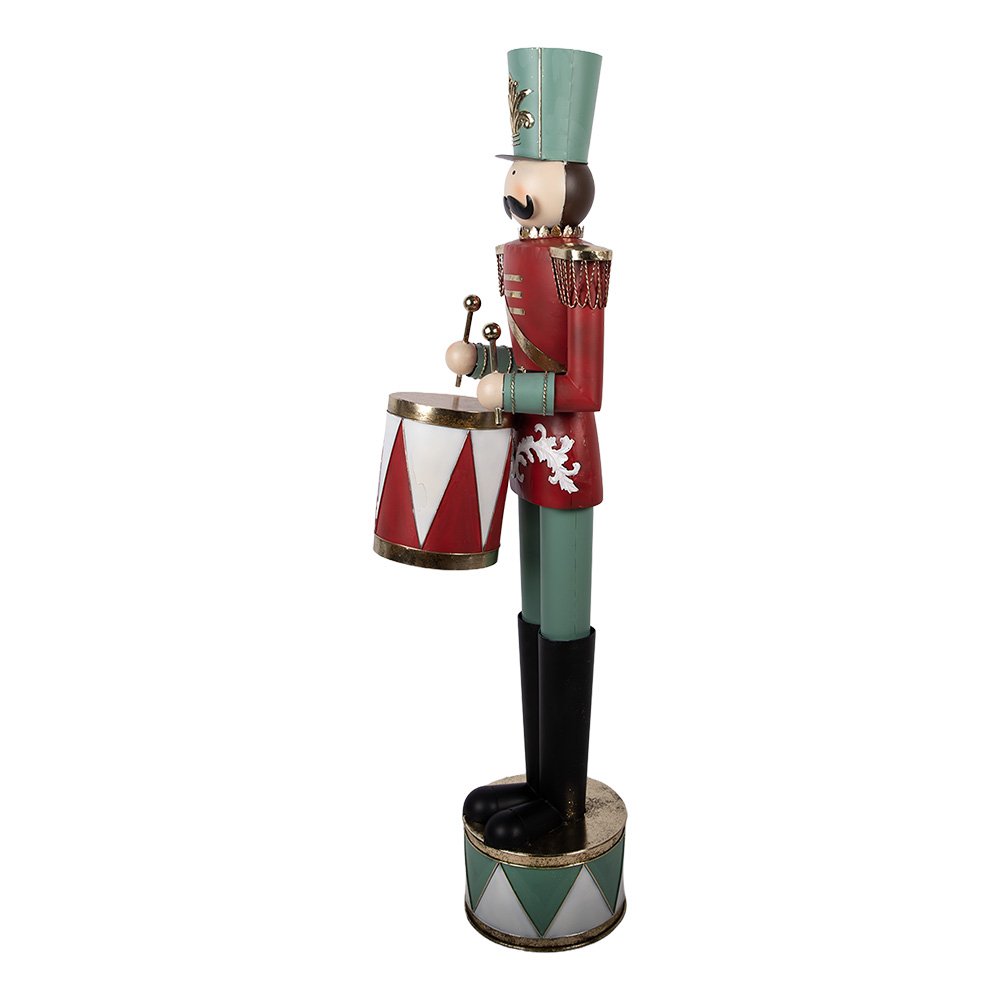Statue Casse-Noisette Noël Métal Rouge 33×33×121 cm