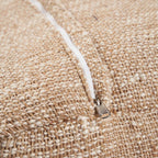 Grand Pouf Carré en Coton Tissé Beige (60x60cm)