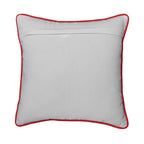 Housse de Coussin Noël Bonhomme de Neige Brodé Rennes Arbres Blanc Rouge Argent 45×45 cm