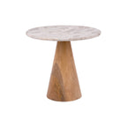 Table d'Appoint FORCE Marbre Marron Pied Manguier Ø51×36 cm
