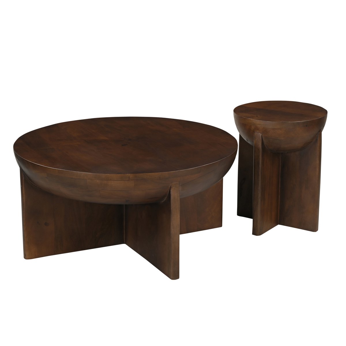 Table d'Appoint Hémisphérique à Piétement Croisé (50cm)