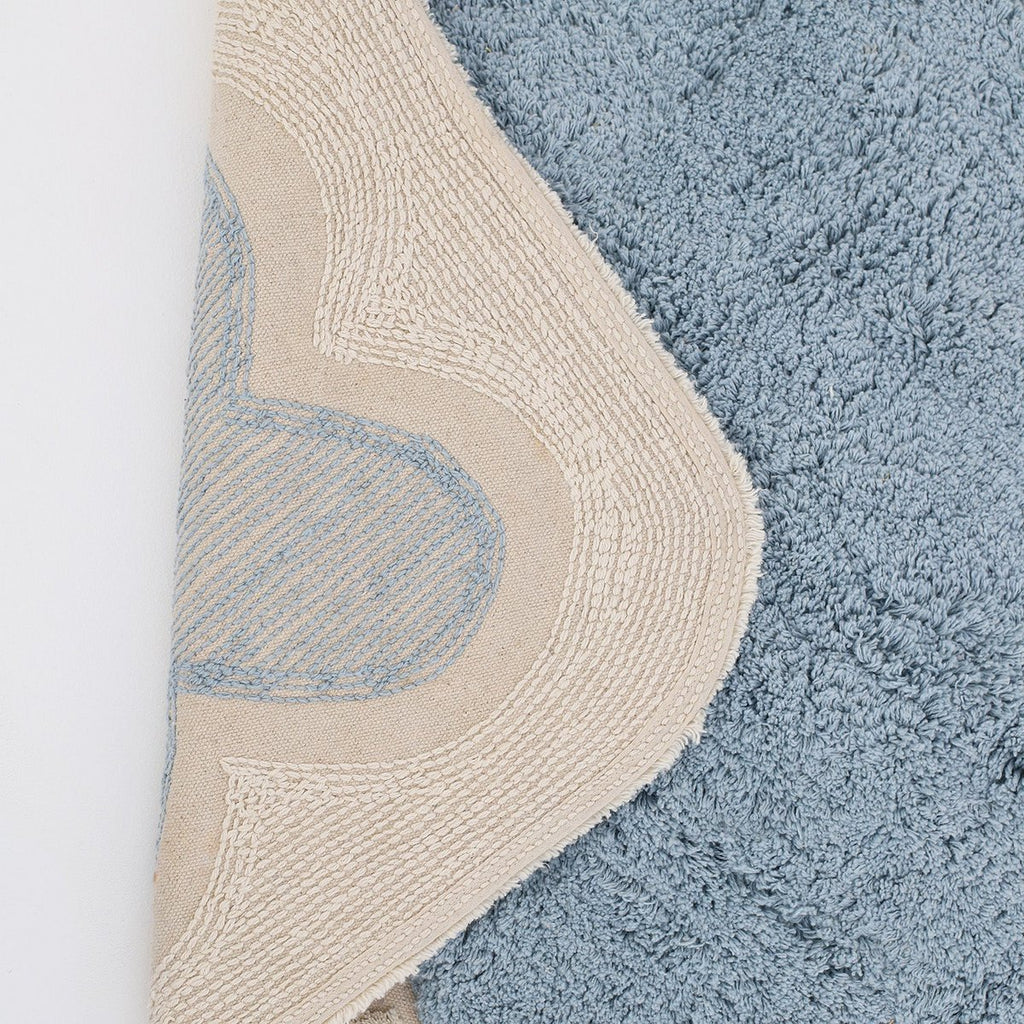 Tapis Coton Design Festonné Bleu Nuage 100×150 cm – Alfonsina