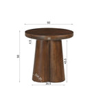 Mise en scène de la table d'appoint à côté d'une grande table basse assortie.