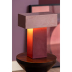 Lampe de Table Rectangulaire Fer Rouge Brillant Grato Recto