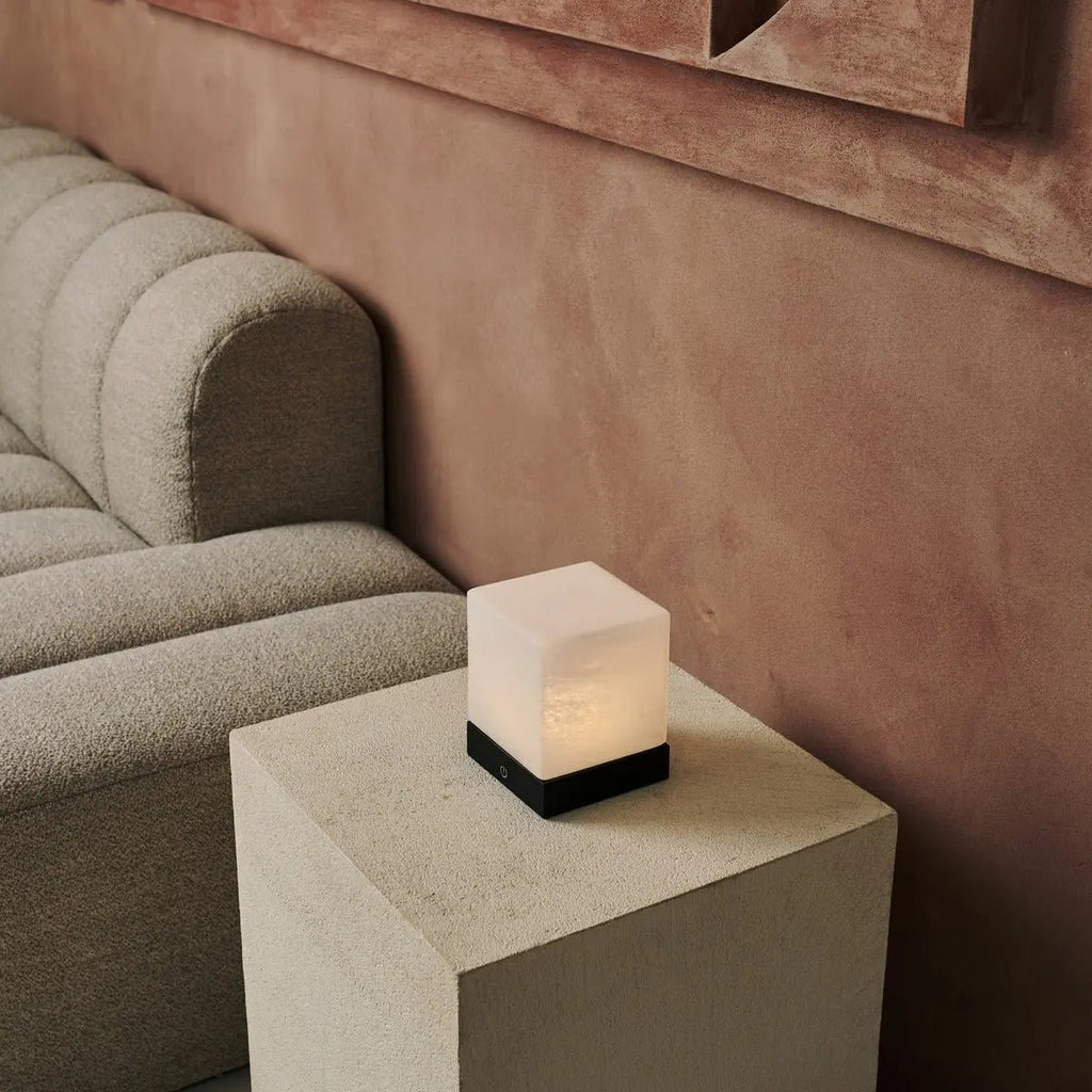 Lampe à Poser HÉVÉA Bois Noir Sans Fil Rechargeable Ø12×15 cm