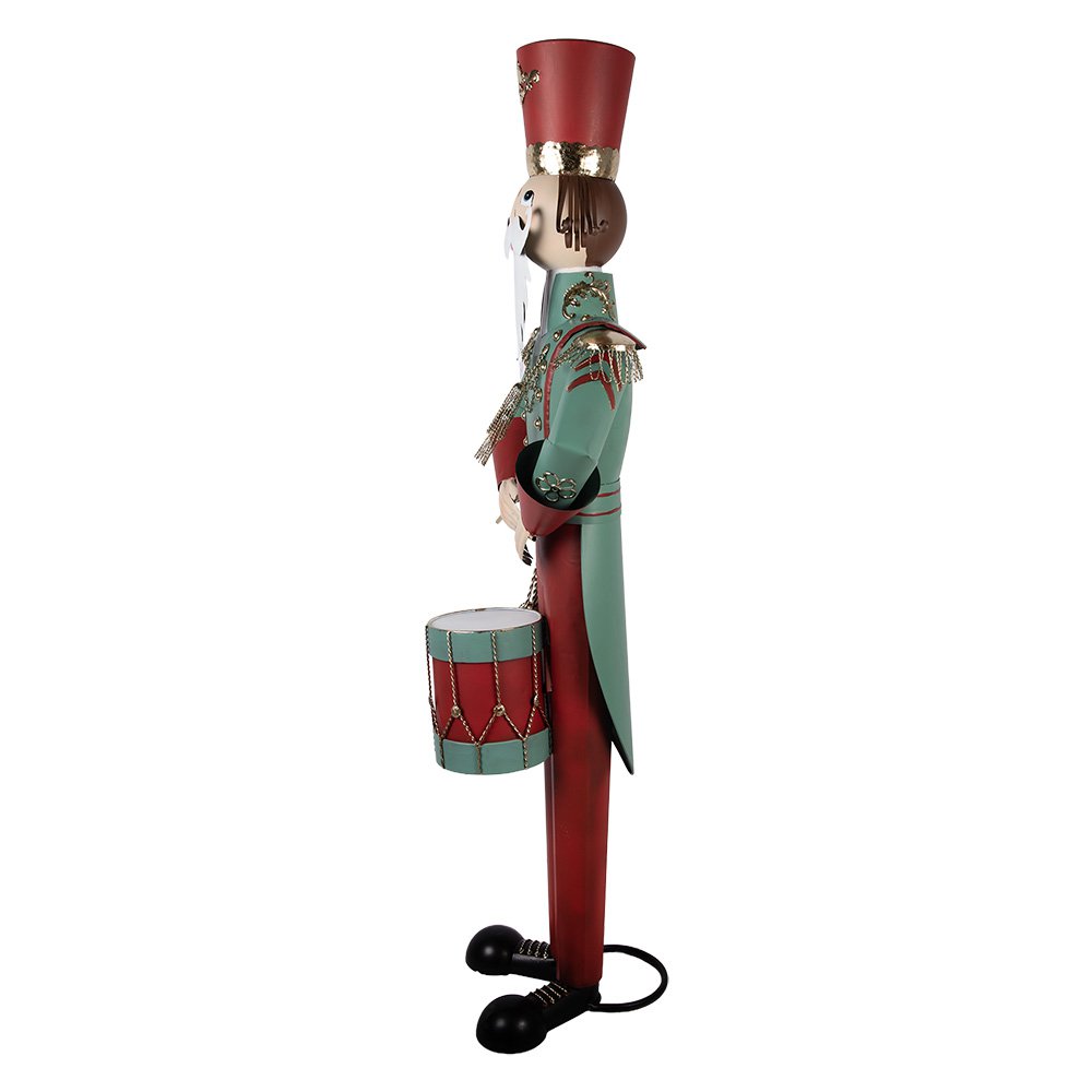 Sculpture Casse-Noisette Géant Noël Métal Rouge 75×50×186 cm