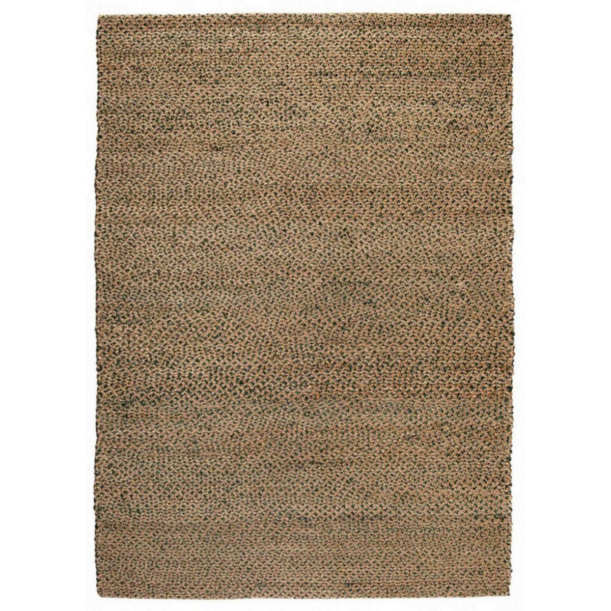 Grand tapis de salon rectangulaire en jute et coton coloris vert fougère Vivaraise.