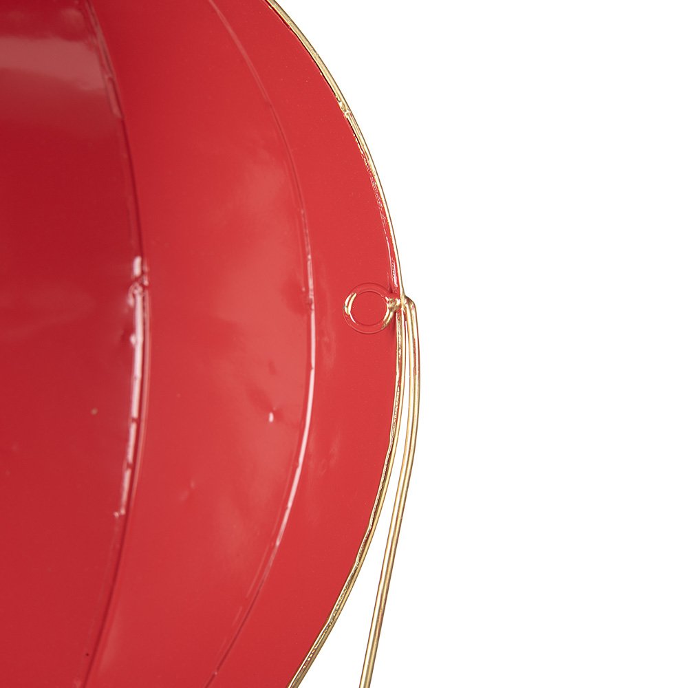 Décoration Noël Montgolfière Métal Rouge 26×14×62 cm