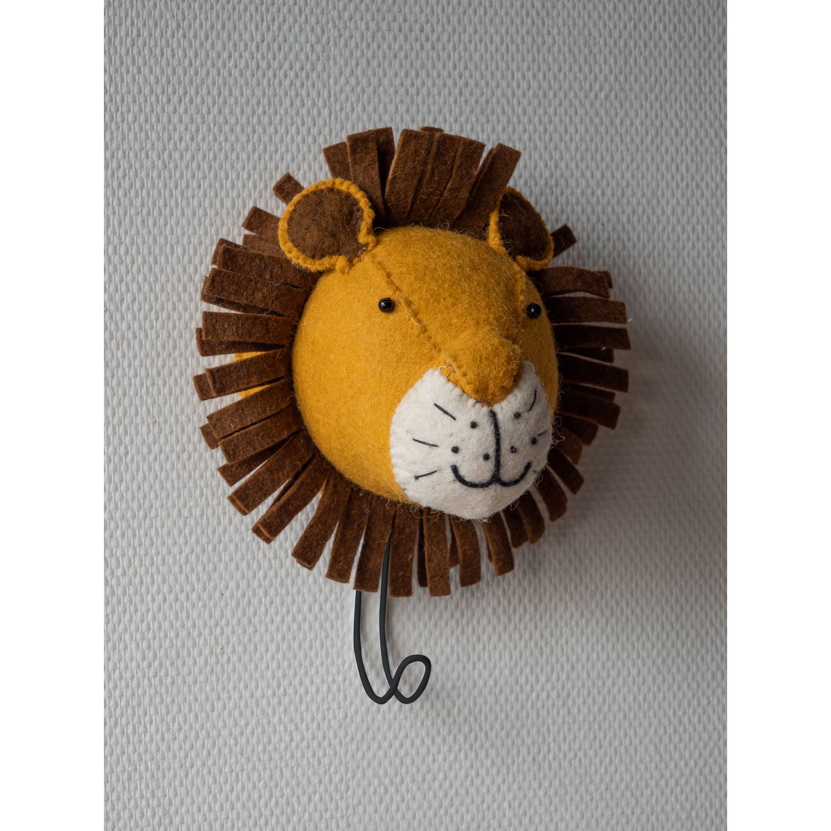 Crochet Mural Tête de Lion en Feutre Chambre Enfant