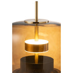 Lampe de Table LARA Verre Ambré et Doré Ø35×58 cm