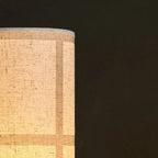 Lampe à Poser Japandi en Lin et Bois Foncé Sakura (35cm)