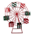 Décoration Noël Grande Roue Métal Rouge 137×50×160 cm