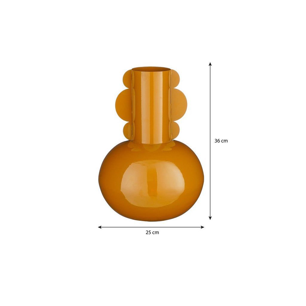 Vase BOYD Sculptural en Fer Marron Ocre – H36 cm