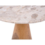 Table d'Appoint FORCE Marbre Marron Pied Manguier Ø51×36 cm