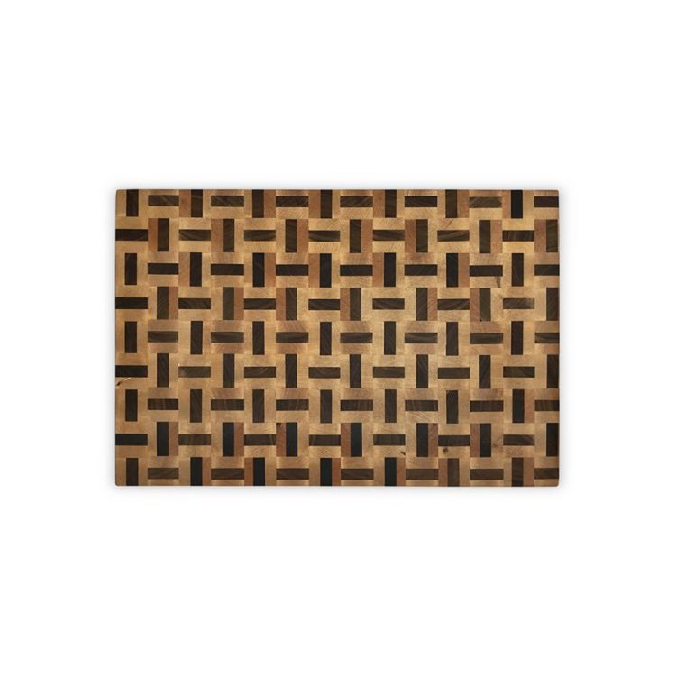 Planche à Découper Bois de Bout Motifs Labyrinthe & Échecs