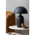 Lampe de Table Champignon Fer Texturé Noir BOAZ Grande Ø31 cm