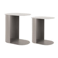 Ensemble 2 Tables d'Appoint RIQUEZA Ovales Fer Gris